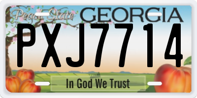 GA license plate PXJ7714