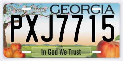 GA license plate PXJ7715
