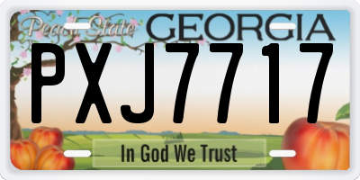 GA license plate PXJ7717