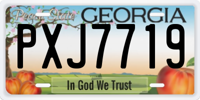 GA license plate PXJ7719