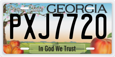 GA license plate PXJ7720