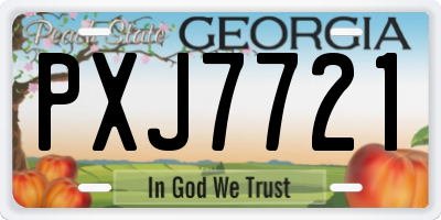GA license plate PXJ7721