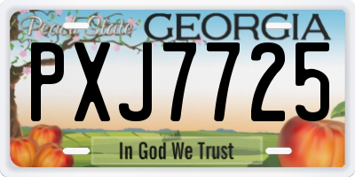 GA license plate PXJ7725