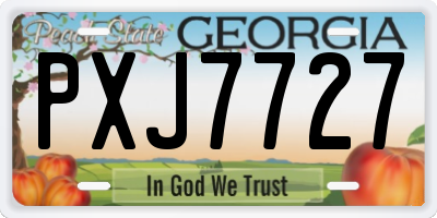 GA license plate PXJ7727