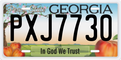 GA license plate PXJ7730