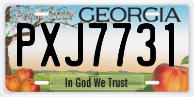 GA license plate PXJ7731