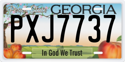 GA license plate PXJ7737