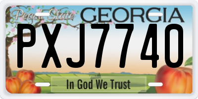 GA license plate PXJ7740