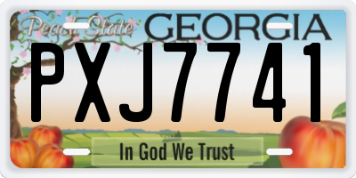 GA license plate PXJ7741
