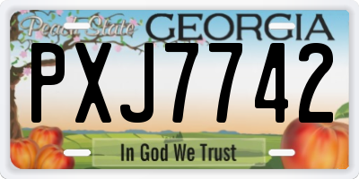 GA license plate PXJ7742