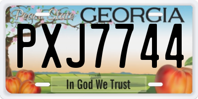 GA license plate PXJ7744