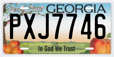 GA license plate PXJ7746