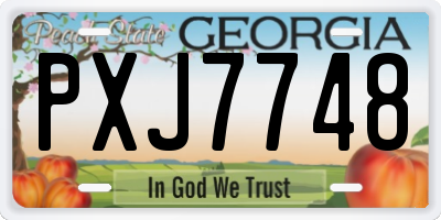 GA license plate PXJ7748