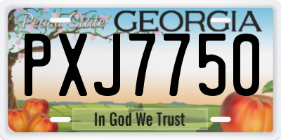 GA license plate PXJ7750