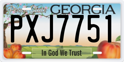 GA license plate PXJ7751