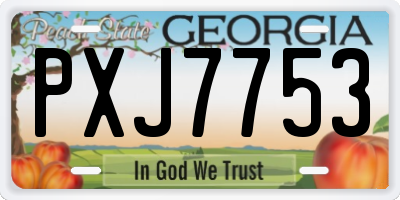 GA license plate PXJ7753