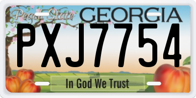 GA license plate PXJ7754