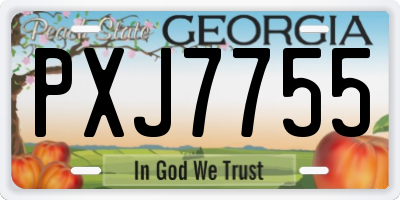 GA license plate PXJ7755