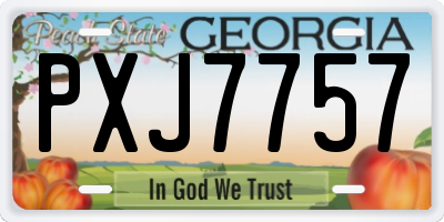GA license plate PXJ7757