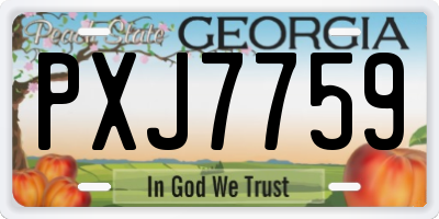 GA license plate PXJ7759