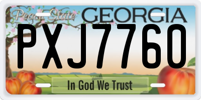 GA license plate PXJ7760