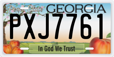 GA license plate PXJ7761