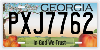 GA license plate PXJ7762