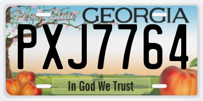 GA license plate PXJ7764