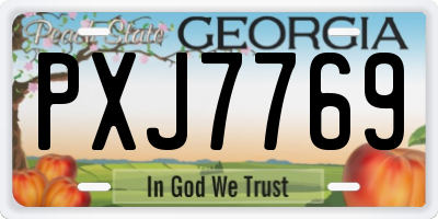 GA license plate PXJ7769