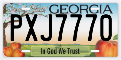 GA license plate PXJ7770