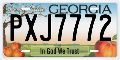 GA license plate PXJ7772