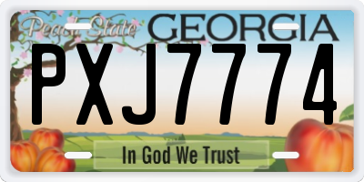 GA license plate PXJ7774