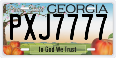GA license plate PXJ7777