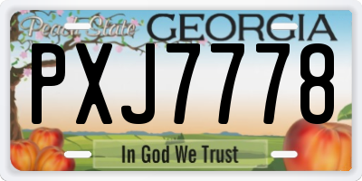 GA license plate PXJ7778