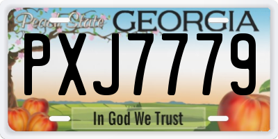 GA license plate PXJ7779