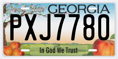 GA license plate PXJ7780
