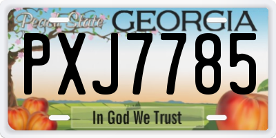 GA license plate PXJ7785