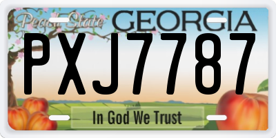 GA license plate PXJ7787