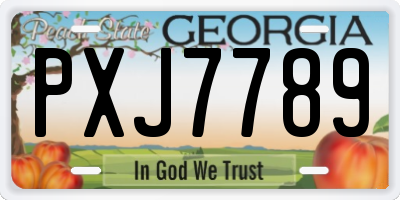 GA license plate PXJ7789