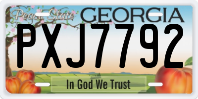 GA license plate PXJ7792