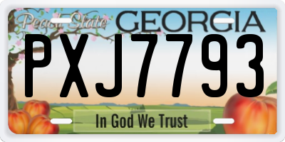 GA license plate PXJ7793