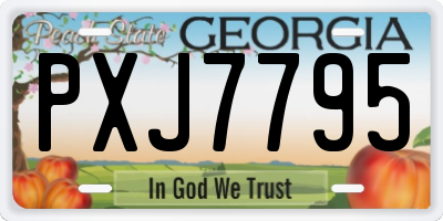 GA license plate PXJ7795
