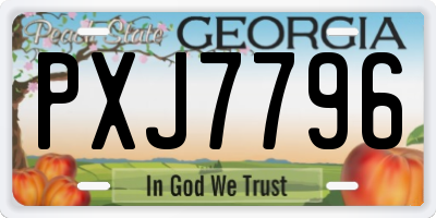 GA license plate PXJ7796