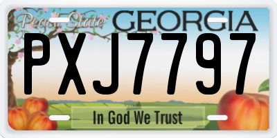 GA license plate PXJ7797
