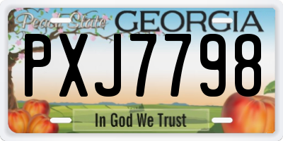 GA license plate PXJ7798