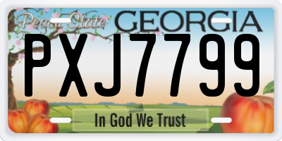 GA license plate PXJ7799