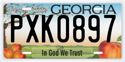 GA license plate PXK0897