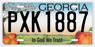 GA license plate PXK1887
