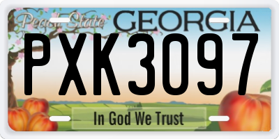 GA license plate PXK3097
