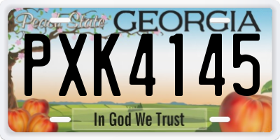 GA license plate PXK4145